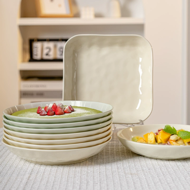 Handmade Ceramic Tableware Set, Cream Finish, High-Quality Home Dinnerware (Multiple Sizes)