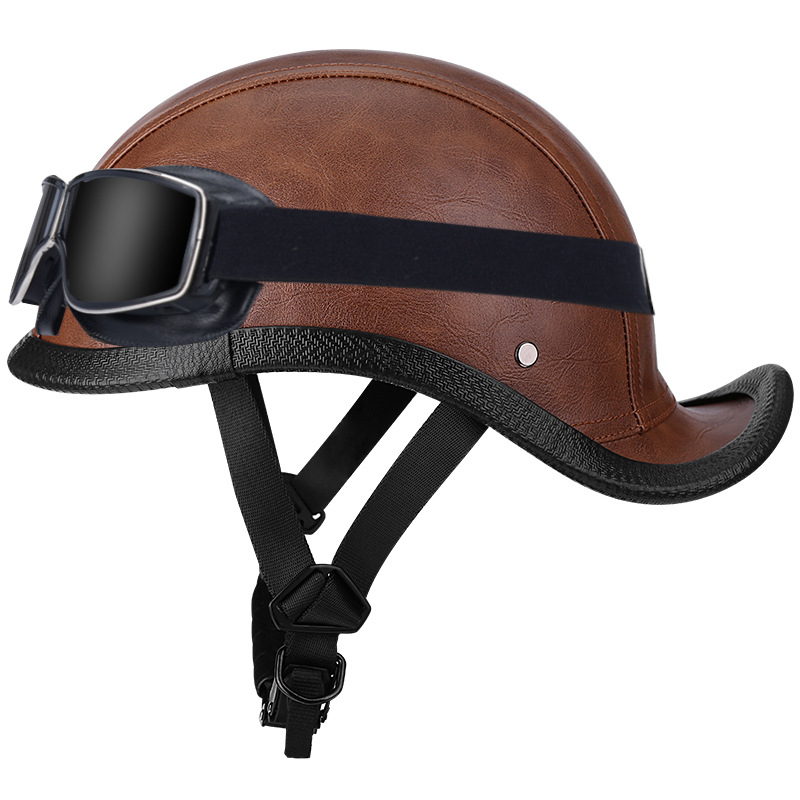 다크 브라운 일반 가죽 + 사각 복고풍 거울-꼬리 꼬리