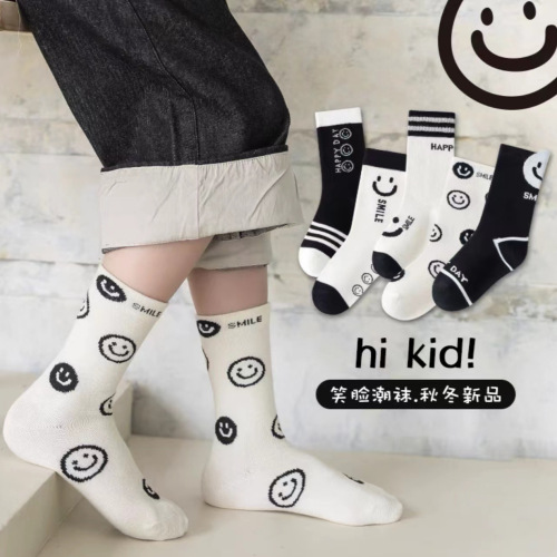 儿童袜子春纯棉春夏男童女童中筒袜春秋中大童薄款秋季全棉儿童袜