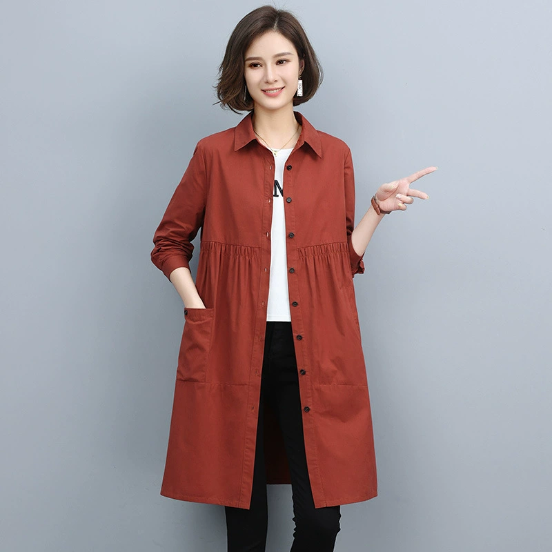 Хаки длинный trench coat, куртка, осень, средняя длина, коллекция 2023 года, свободный крой, для подростков