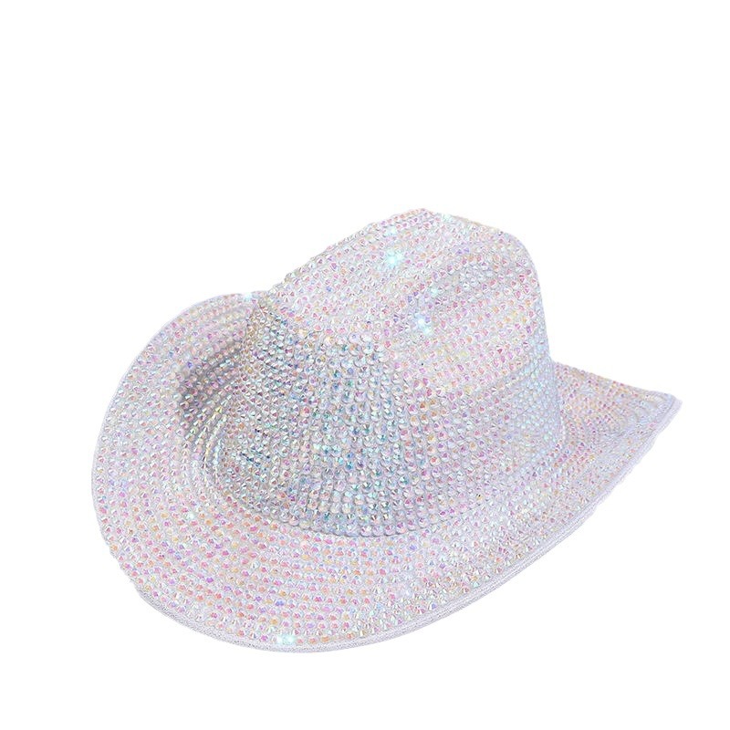 Europa y América de moda transfronteriza sombrero de jazz para adultos festivales de color fiesta espectáculo de diamante gorro de sequillas gran gorro
