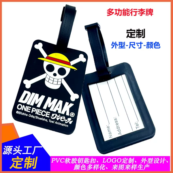 Creative drop printing PVC silicone luggage tag cute cartoon boarding pass bus card set travel card custom
