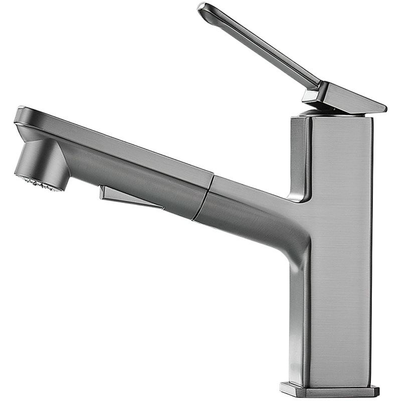 Alambre dibujo pistola gris Cubo de Cobre tire de lavabo grifo baño Baño mueble de baño grifo lavabo