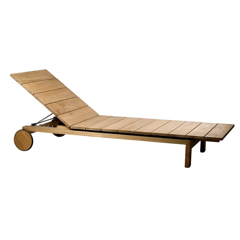 Silla de playa al aire libre Piscina Resort Silla de teca al aire libre Jardín Villa Patio Hotel Casual Madera maciza Reclinable