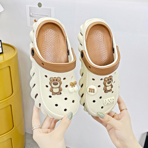 Cartoon EVA Crocs Women's Summer Beach Shoes Nurse Sandals Slippers Fashionable Thick-soled Slippers New