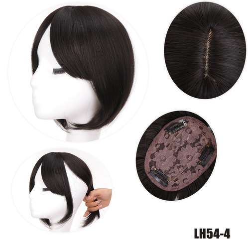 French-style side-swept bangs, wig bangs, top hairpiece for natural and seamless hairline coverage, 30cm long