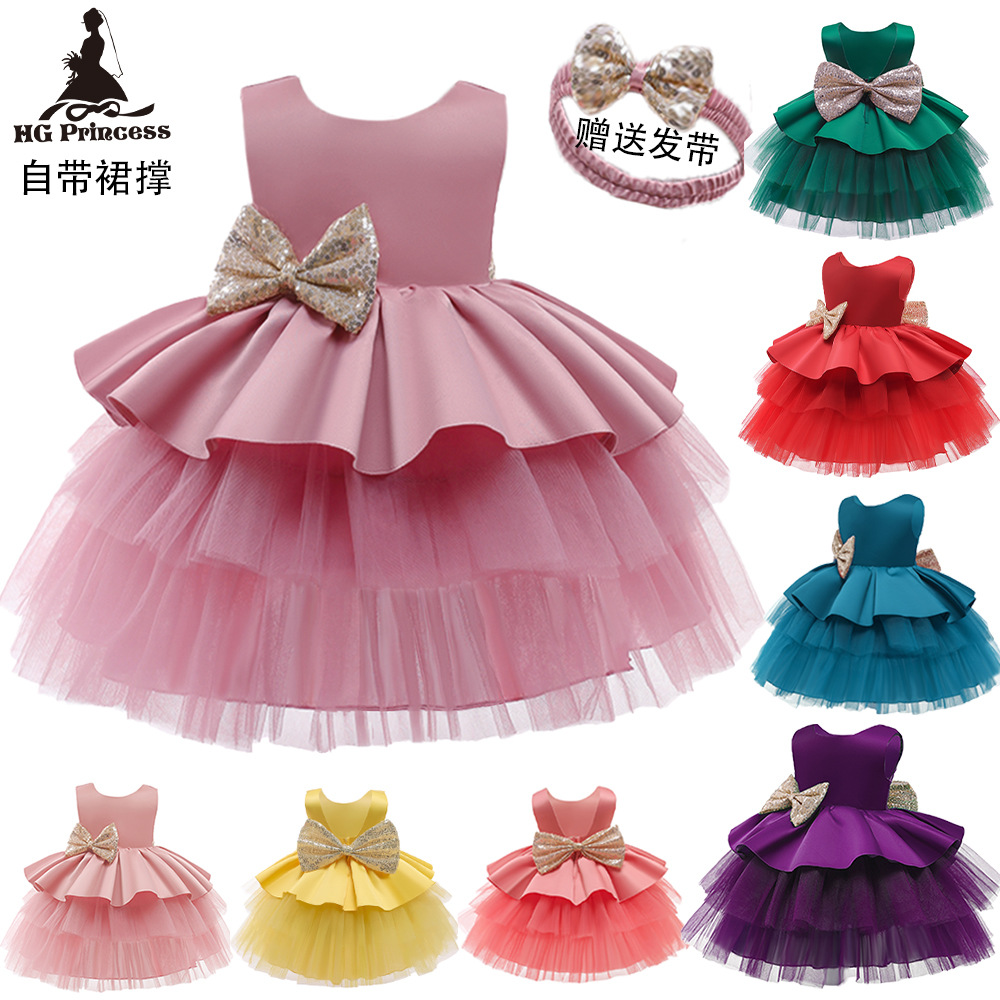 2021 new baby one-year-old dress skirt d...