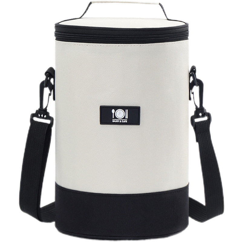 Nueva bolsa de almuerzo de aluminio de gran capacidad bolsa de almuerzo de aislamiento térmico bolsas de barril redondas con cinturón con bolsas de almuerzo explosión de comercio exterior