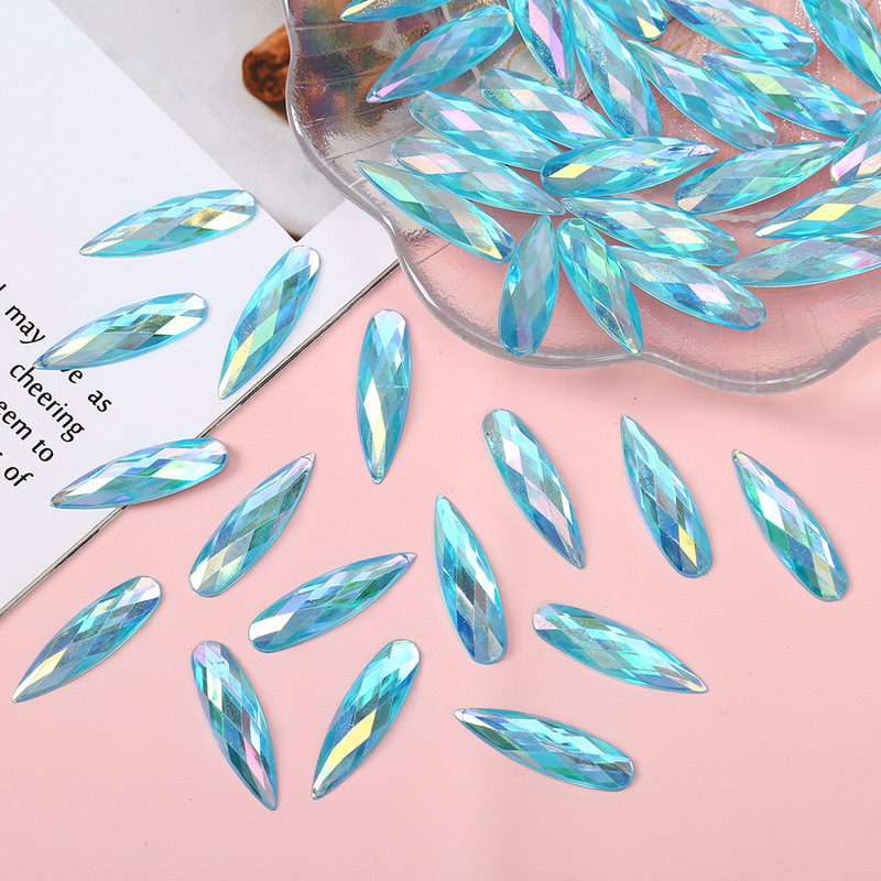 Factory nail decorations AB magic color flat bottom drill shaped drill turtle surface water droplets DIY nail drill accessories wholesale