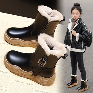 Girls Snow Boots 2025 Winter New Children's Velvet Boots Girls Thickened Cotton Boots