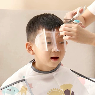 剪发刘海贴理发护眼烫染发焗油工具一次性透明美发挡脸防油溅面罩