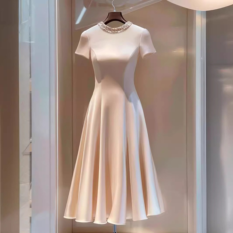 FL240385 summer super good-looking aura strong royal sister style temperament pink waist small fragrance dress children