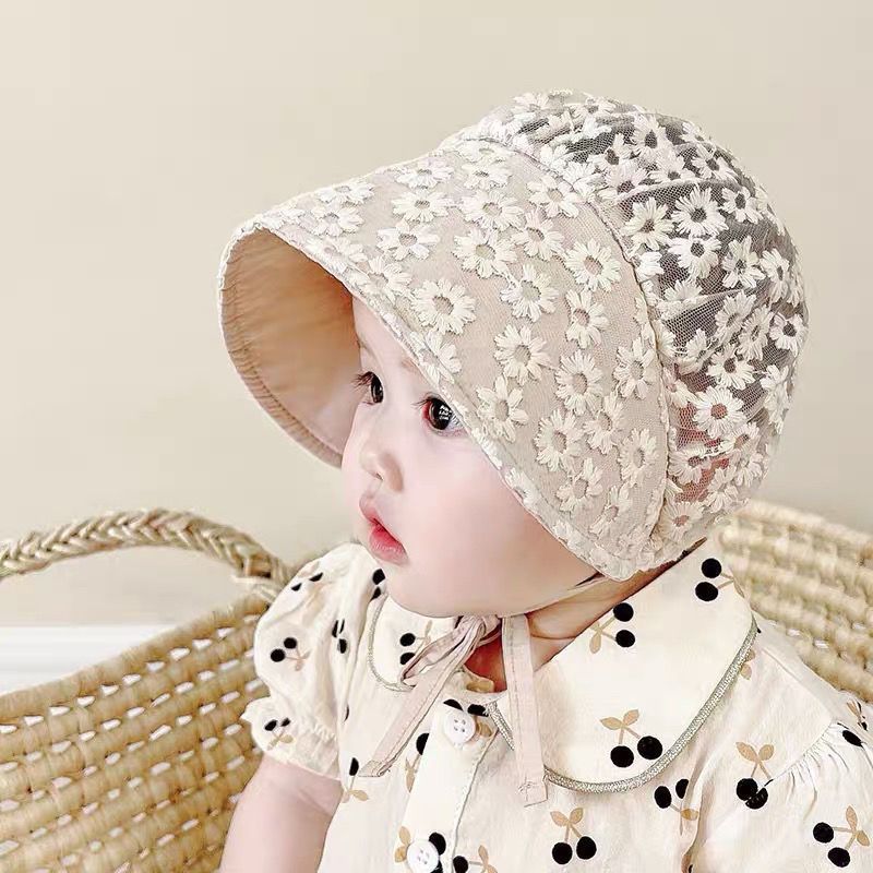 Summer children's lace thin sun hat girl's solar-powered