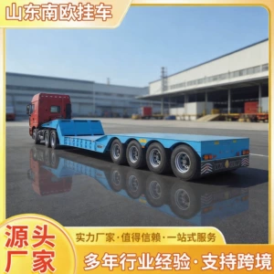 Folding goose-neck lowbed semi-trailer, heavy-duty folding goose-neck trailer semi-trailer for cargo transportation with adjustable height