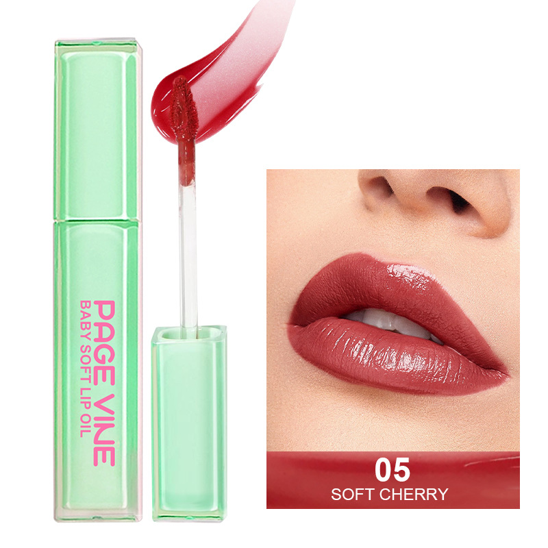 PÁGINA transfronteriza menta verde tubo cuadrado esmalte de labios Dudu lápiz labial espejo brillo de labios color fácil de colorear comercio exterior duradero