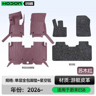 Modelə uyğun ayaqaltı, mats for 26 models of five - nio-es8-2026-model-five-seater-double-layer-foot-mat-susu-red-black-thickened-starry-sky-blanket-shining-starry-sky
