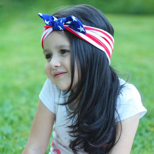 Set of adult and children headbands for US Independence Day, featuring rabbit ears for mother and child for National Day