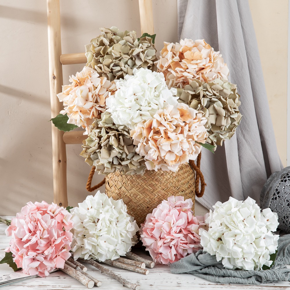 廠家繡球仿真花假花綠植物批發婚慶裝飾工藝品跨境INS風DY1-6278