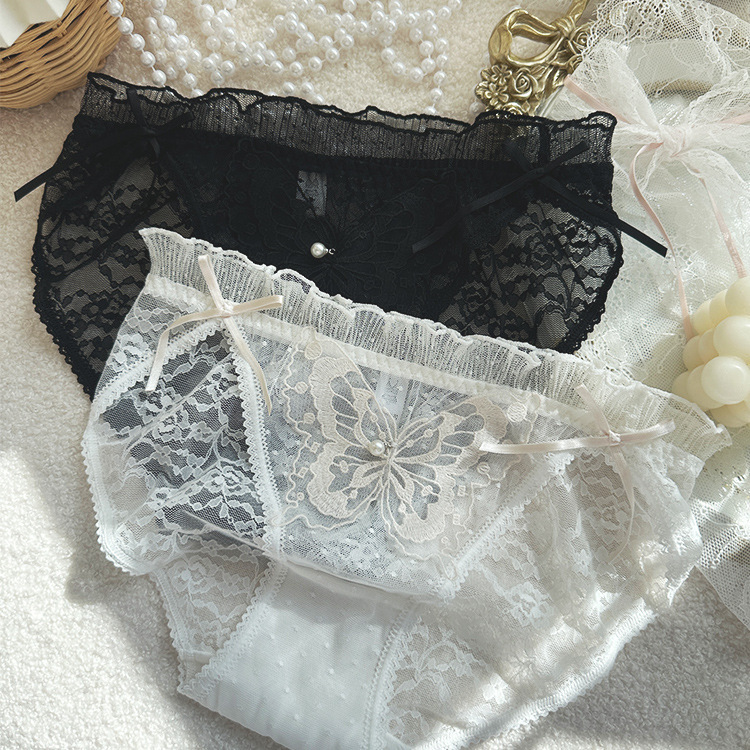 Spring Dream of Butterflies · Designer Recommended Pure Desire Sexy Heavy Embroidery Butterfly Lace High-Cut Mid-Waist Girl's Panties Spring Dream of Butterflies · Designer Recommended Pure Desire Sexy Heavy Embroidery Butterfly Lace High-Cut Mid-Waist Girl's Panties