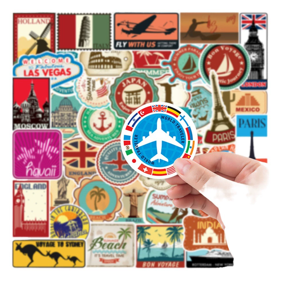100 Карта путешествий граффити наклейка чемодан мобильный телефон автомобильный скейтборд наклейка оптом