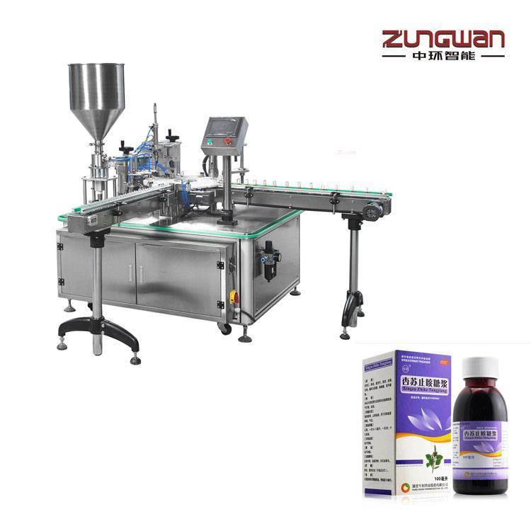 全自动盐酸氨溴索口服溶液灌装上盖旋盖机_中环ZHY-NCY口服溶液旋