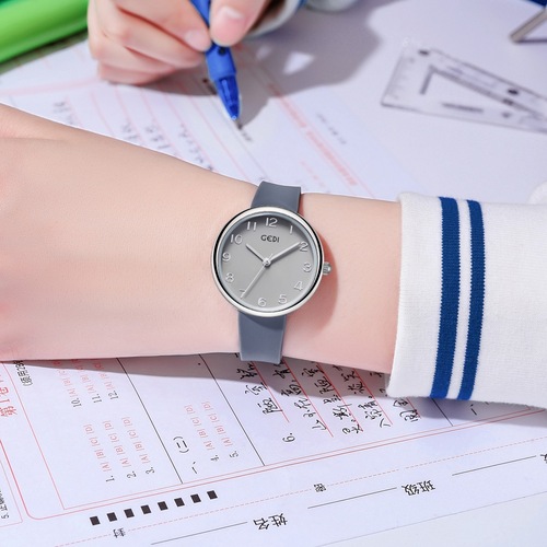 GODI Simple College Style Student Watch Civil Servant Examination Waterproof Women's Watch Skin-friendly Silicone Quartz Watch Wholesale 