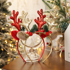 クリスマスのカチューシャの女性のクリスマスの鹿の角の髪のカチューシャの祝日の装飾の贈り物の大きい蝶結びのカチューシャの髪飾り