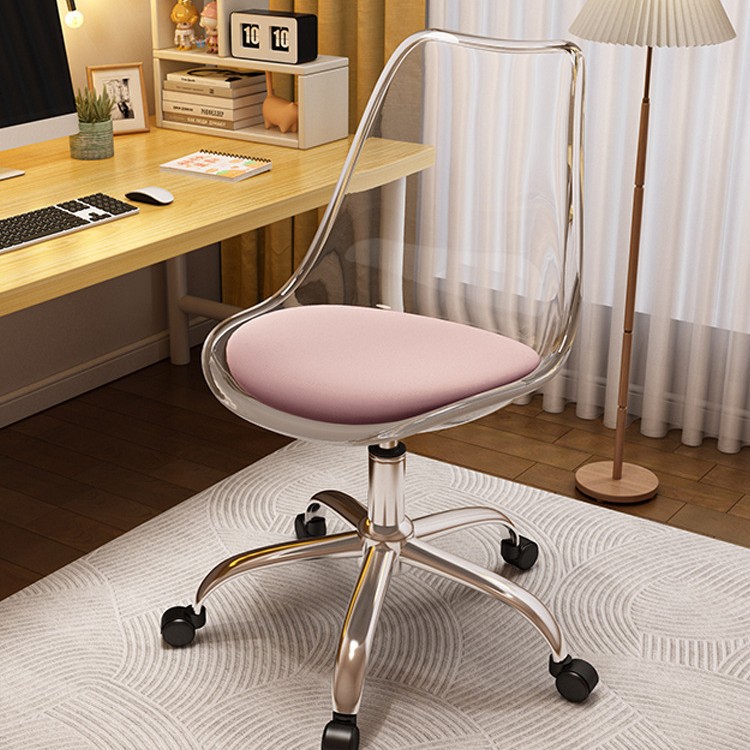 Cojín transparente del polvo del respaldo + pierna de acero