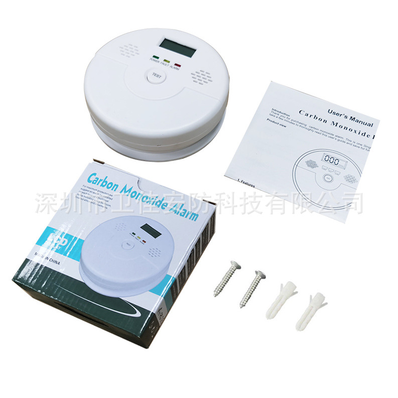 Detector de monóxido de carbono (CO) transfronterizo certificado para Amazon, a pilas, nuevo modelo para comercio exterior