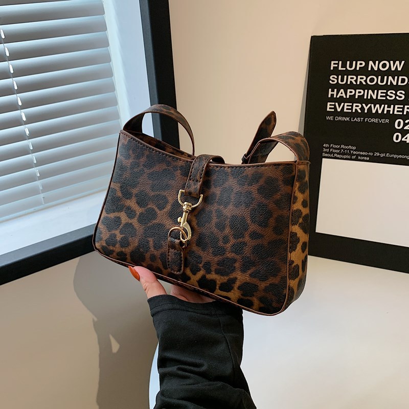 Gran capacidad de moda casual estampado leopardo diseño de personalidad textura 2024 nuevo brazo bolso de hombro de mujer