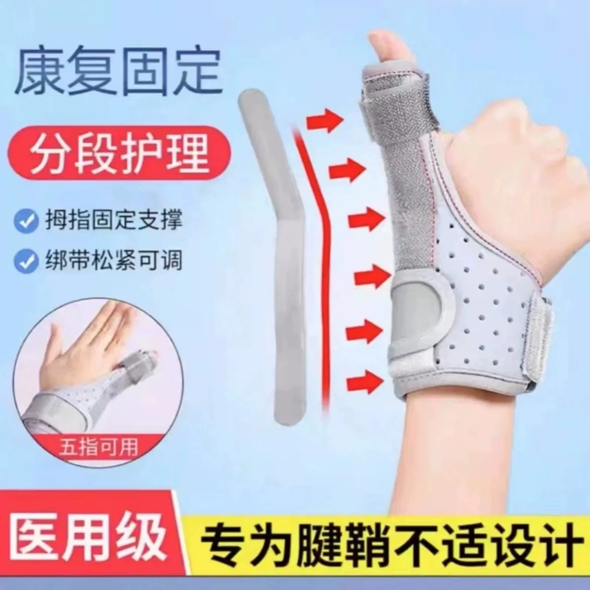 Медицинская оболочка сухожилия запястья палец с фиксированной ножкой большой палец