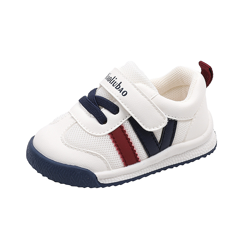 Primavera y otoño bebé 1-2 años zapatos para niños pequeños zapatos blancos de malla para niños y niñas zapatos deportivos antideslizantes de suela blanda al por mayor