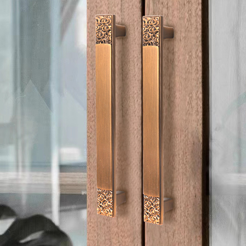 新中式櫃門櫥櫃小拉手古銅金色實心單孔復古新款歐式衣櫃抽屜把手