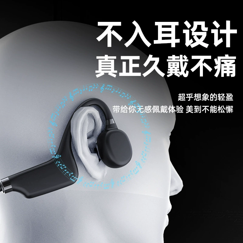 Новая костно-проводящая Bluetooth-гарнитура 2022 года, реальная костная передача звука, длительное время ожидания без карты