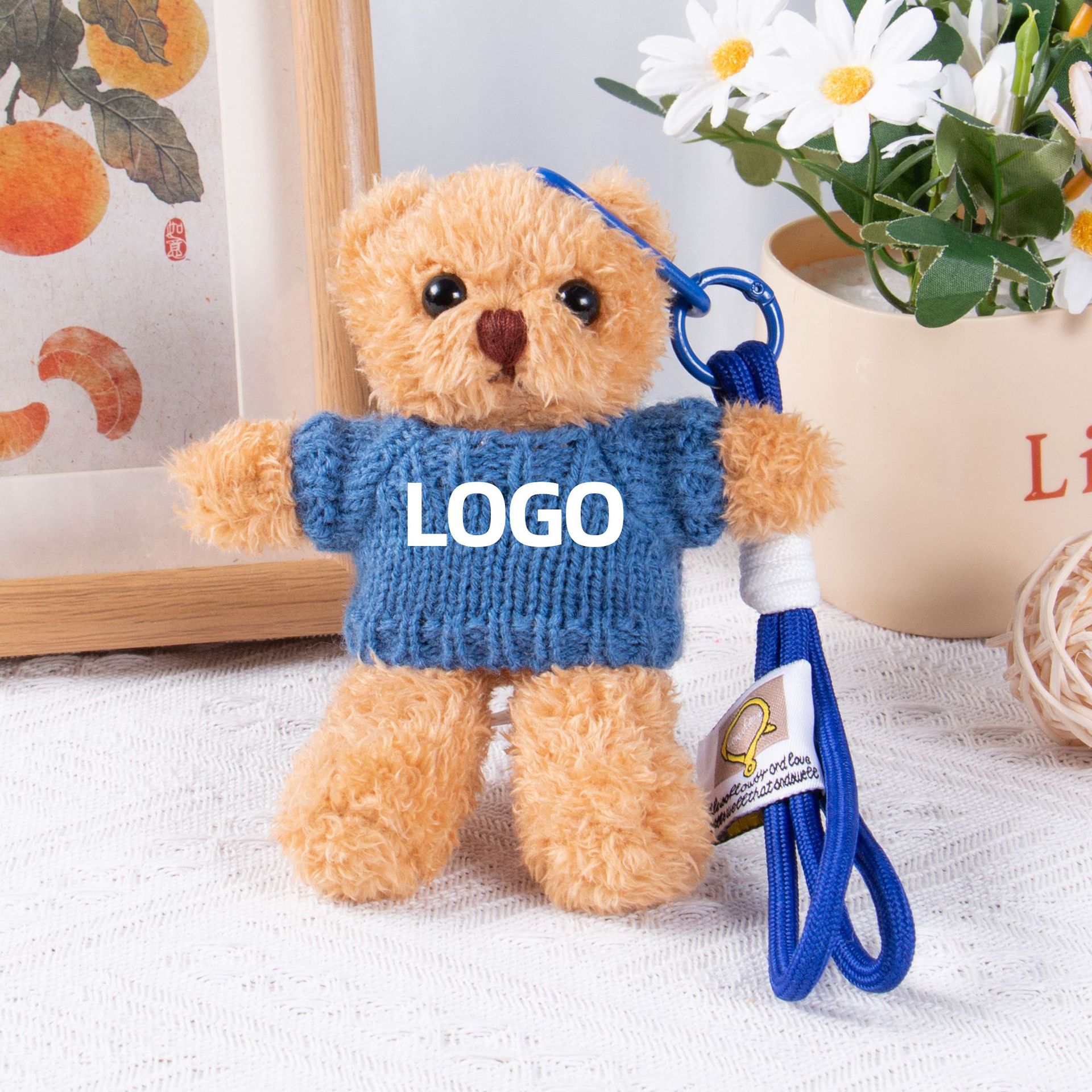 Teddy Bear Keychain Colgante Bolsa accesorios de ropa impresa LOGO vestido Teddy Teddy Doll juguetes de peluche