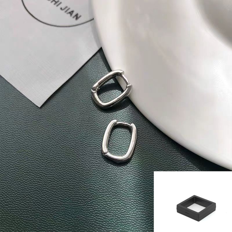 실버 프렌치 U자형 후프 귀걸이 + PE 멤브레인 박스