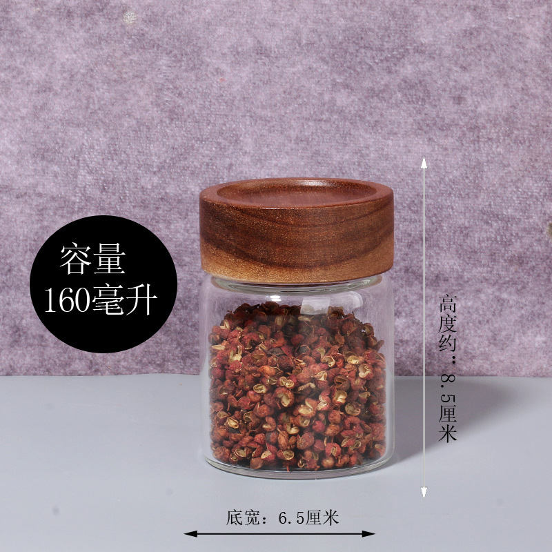 Frasco de almacenamiento para cocina, frasco transparente para almacenamiento de aperitivos, frasco para café en grano, té, frasco sellado de vidrio con tapa de madera de acacia