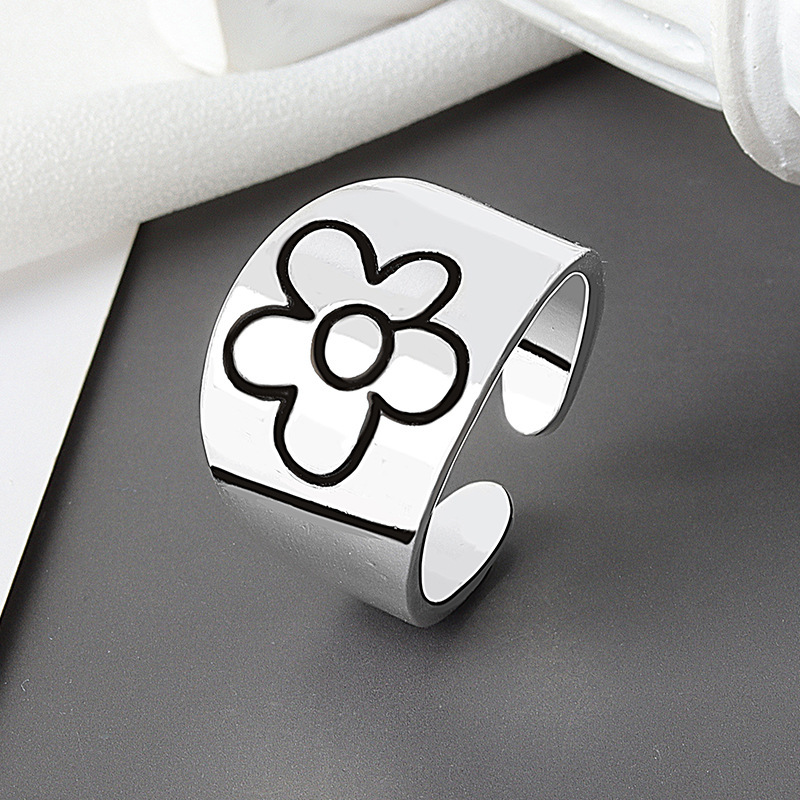 Personality Simple Glossy Daisy Flower Ring Small Fresh Ringpicture8