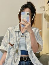 日系复古小清新短袖衬衫女夏季设计感小众爱心独特别致衬衣外套潮