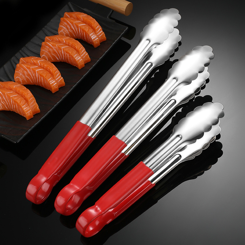 Stainless Steel Food Clips Thickeneded Baked Bread Steak Barbecue Clips Home Restaurant Buffet Barbecue Food Clips