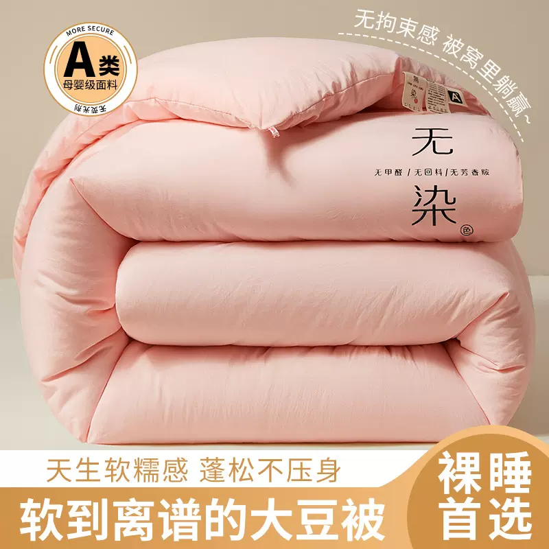 无染原棉大豆被春秋被大豆纤维被学生被四季通用被子被芯加厚冬被