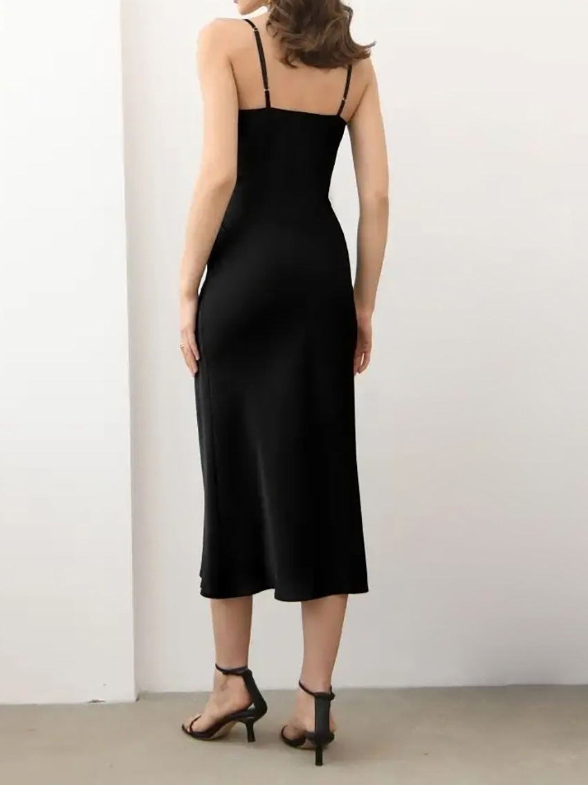 Femmes Robe Trompette Élégant Sangle Sans Manches Couleur Unie Maxi Longue Robe Du Quotidien Fête Date display picture 6