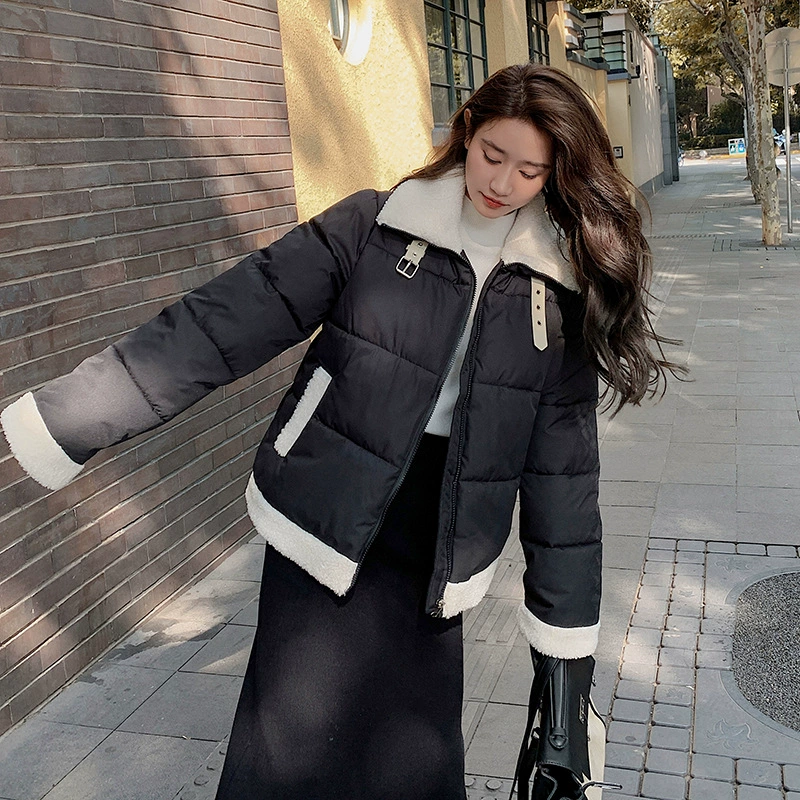 Winter short down jacket for leisure, 2023, loose fit, increased thickness