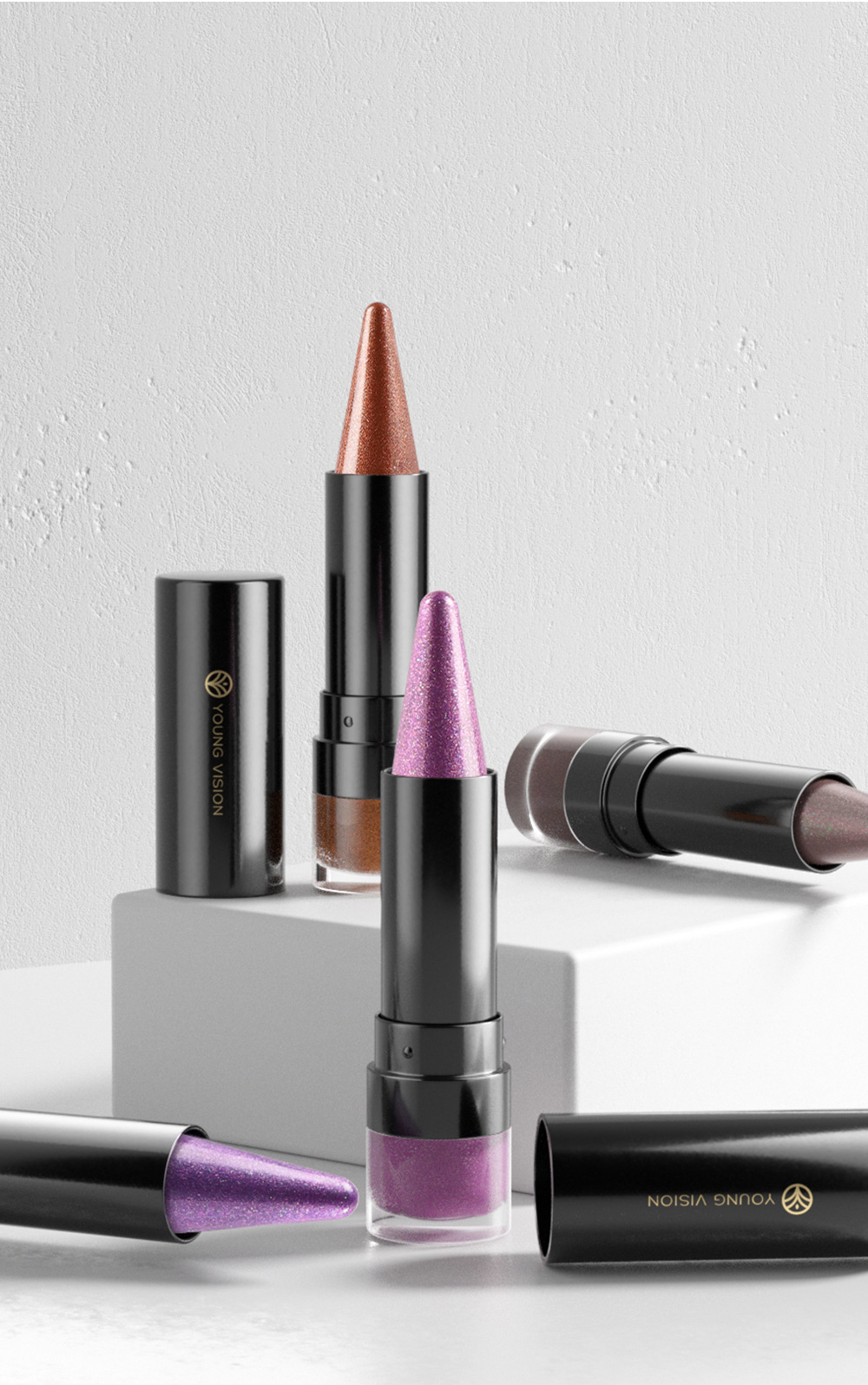 YOUNG VISION 6-color pointed-tip fine Sparkling Lipstick, multi-purpose facial pearlescent lipstick, Lip line, eyeshadow, eyeliner undefined