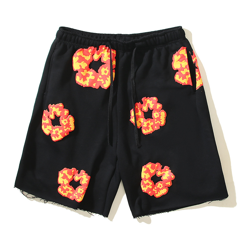 American High Street tridimensional espuma algodón impreso bordado Estilo Vintage hip hop hombres y mujeres micro cuerno pantalones de chándal