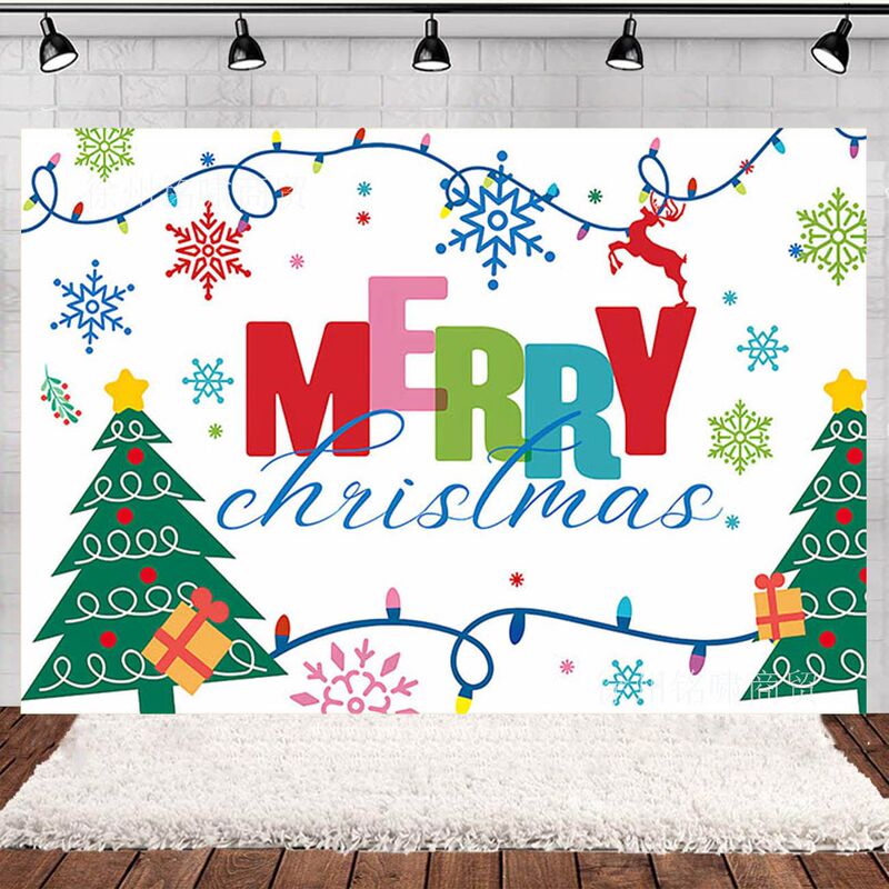 White Christmas Background Cloth Holiday Party Decoration Merry Christmas Photo Background Banner White Christmas Background Cloth Holiday Party Decoration Merry Christmas Photo Background Banner