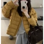 新款好看保暖圆领棉服