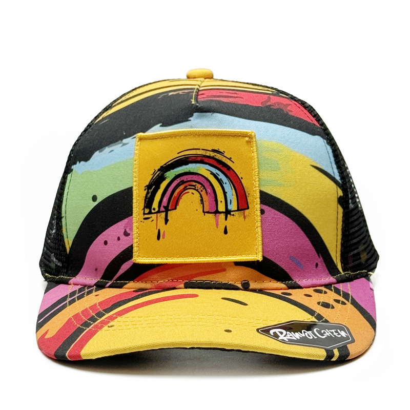Graffiti Printed Baseball Cap Animal Fan Embroidered Flower Hat Mesh Cap Outdoor Casual Sunnet Hat Male_voghion.com