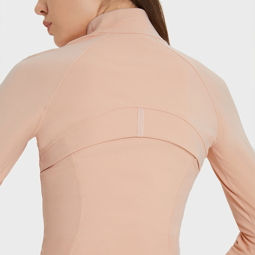 Shishi Zhihui  Autumn and Winter New Nude Sports Jacket Windproof Stand Collar Slim Yoga Breathable Motorcycle Jacket