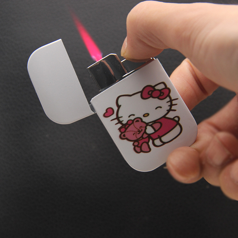 可爱卡通helloKitty充气打火机防风库洛米KT猫美乐蒂女送男友礼物-阿里巴巴